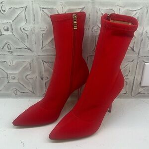 Stretch Pointed Toe Sock Booties Mid-Calf Ankle Boot Size 6